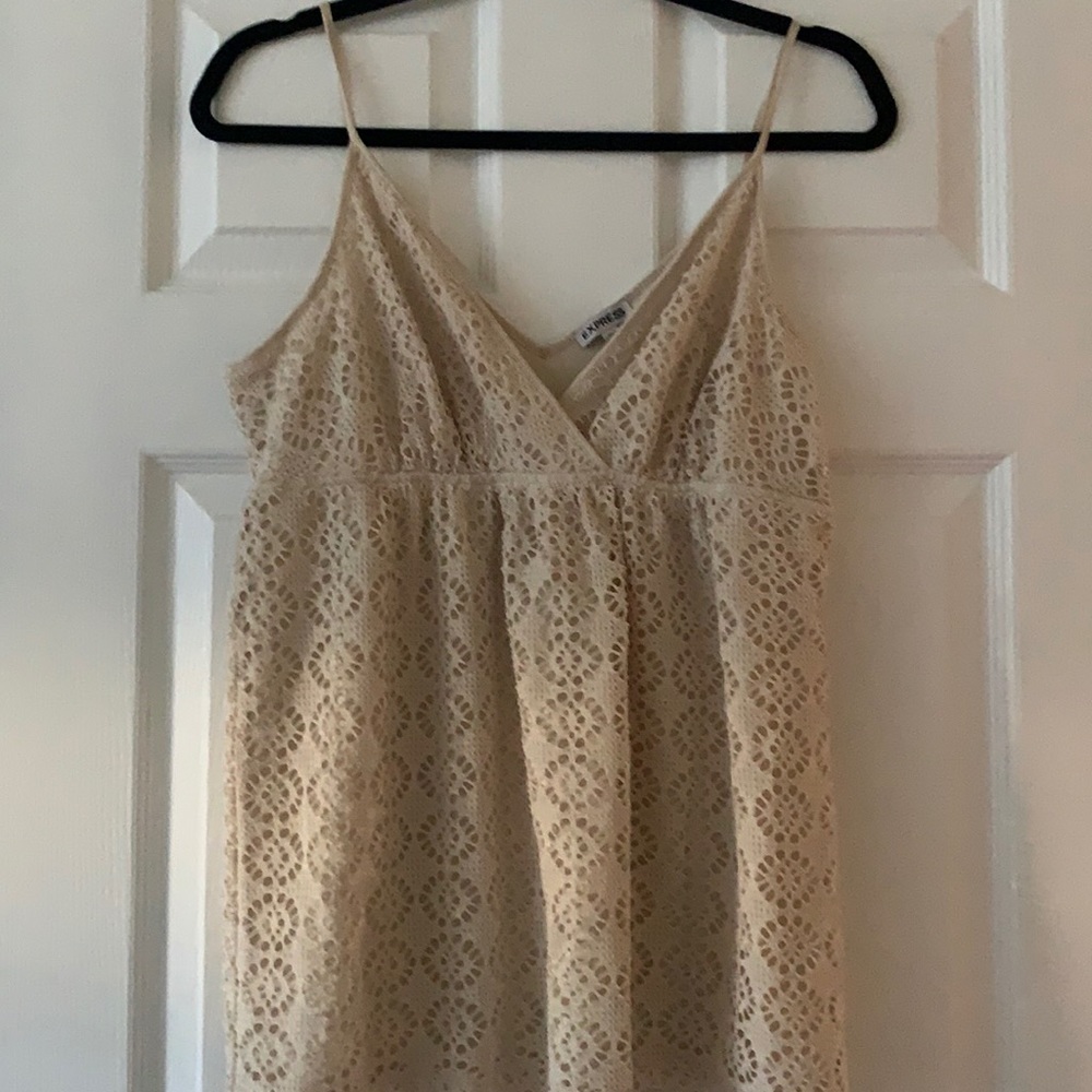 Cute express v neck spaghetti strap tank